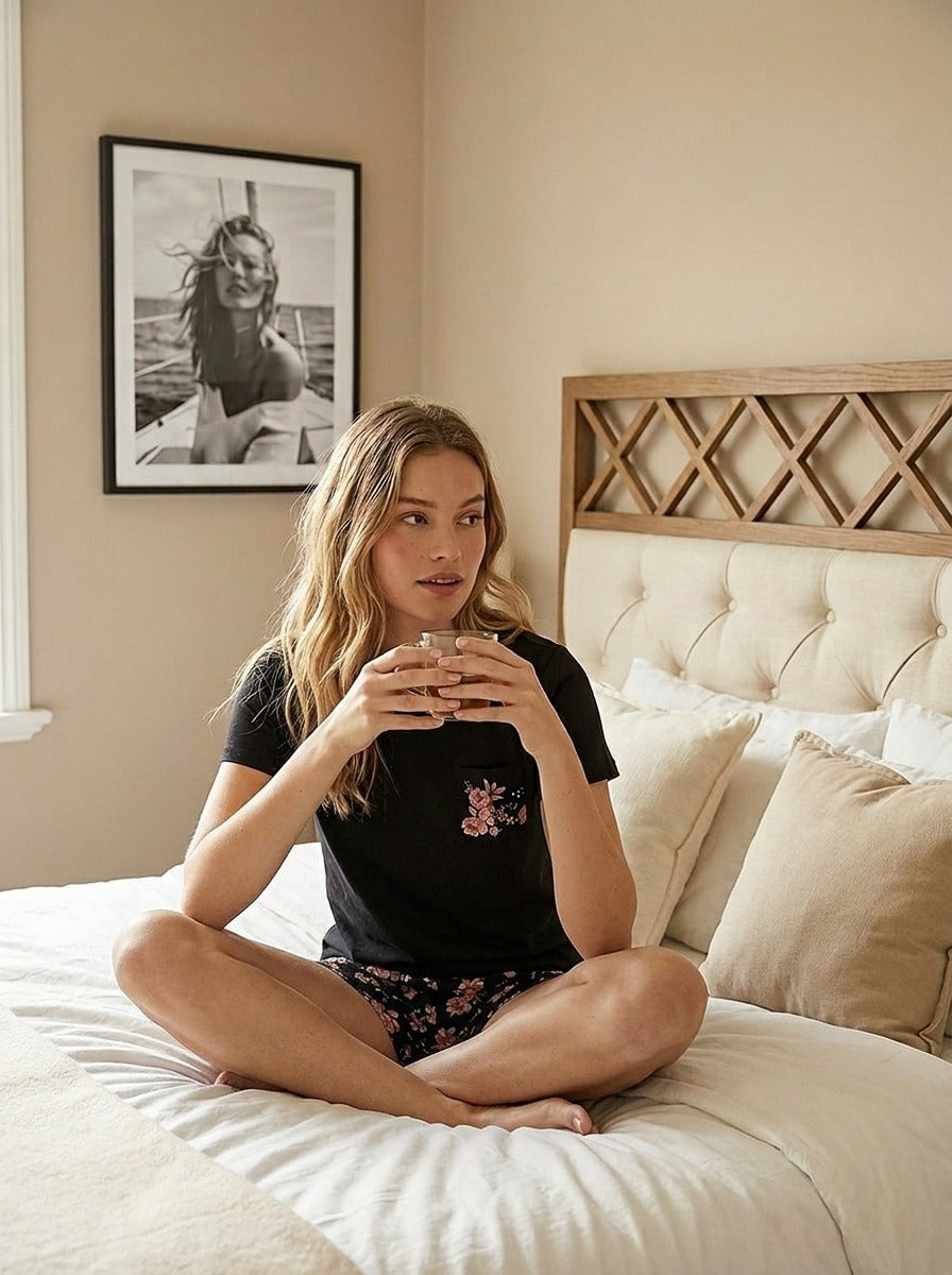 Luna Female Cotton Pajama Set – Soft Comfortable Summer Sleepwear