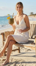 Azura Biege Linen Summer Pajamas
