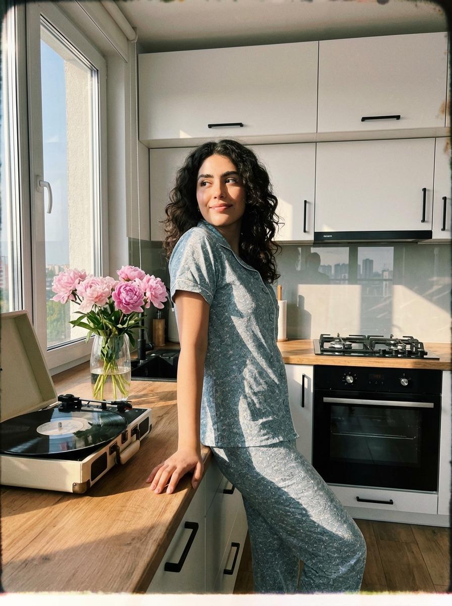 Violet – Female Soft Cotton Pajama Set Comfortable Summer Sleepwear