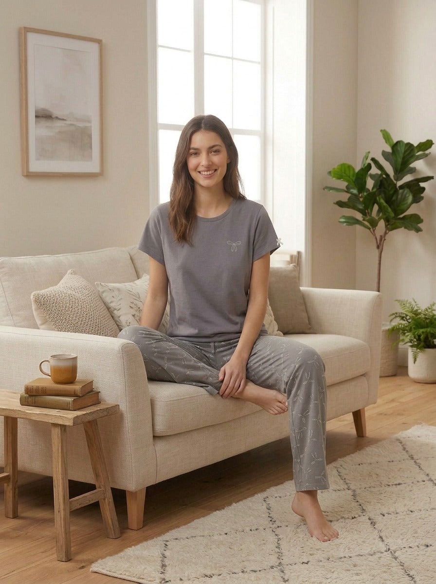 Lily Female Cotton Long Sleepwear Set – Soft Summer Home-wear