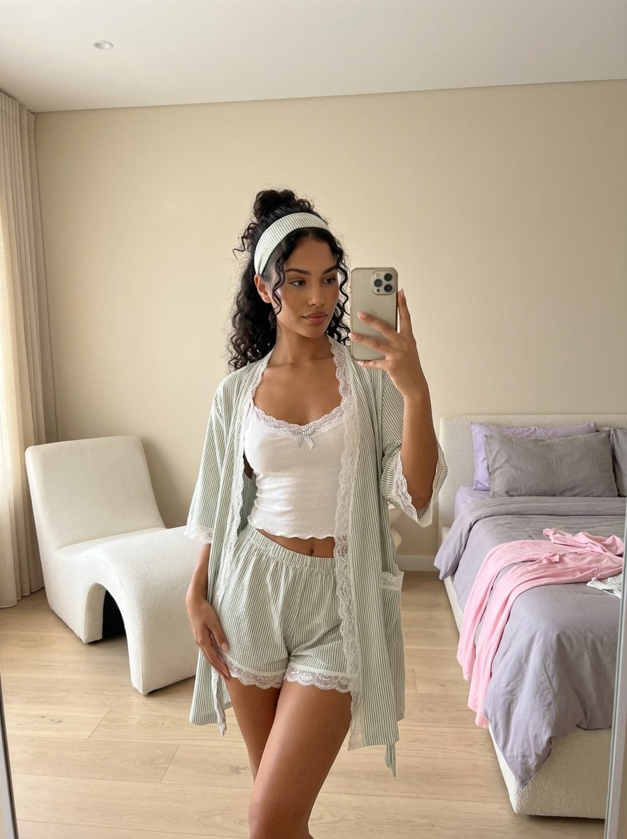 Lusia Linen 3 pieces Summer Pajamas