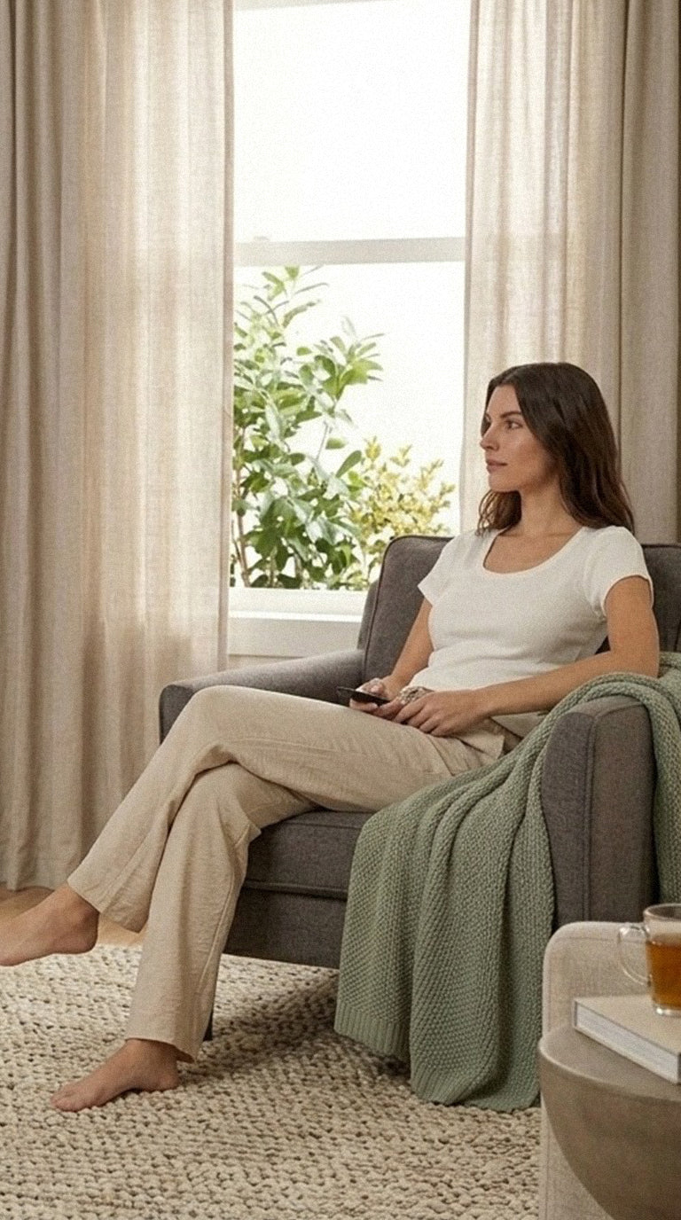 Solene Biege Linen & Cotton Summer Pajamas