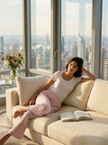 Solene Pink Linen & Cotton Summer Pajamas
